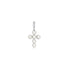 Silver Shell Pearl Cross Charm