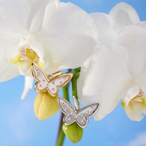 Gold Mother Of Pearl Butterfly Charm