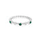 Silver Bezel Malachite Beaded Ring