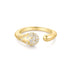 Gold Sparkling Sculptural Crossover Adjustable Ring