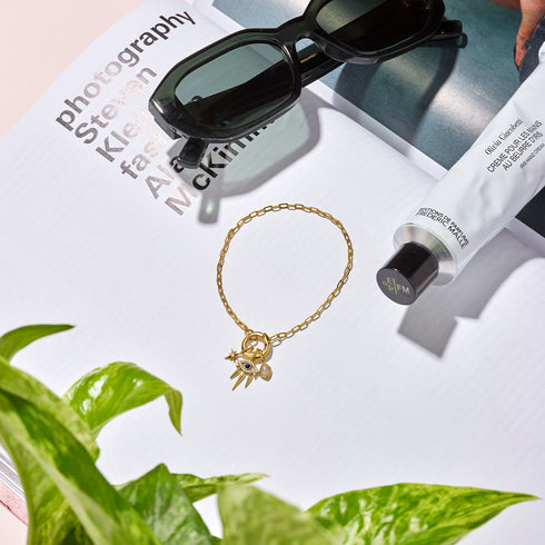 Gold Labradorite Charm