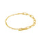 Gold Mixed Link T-bar Bracelet