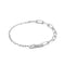 Silver Mixed Link T-bar Bracelet