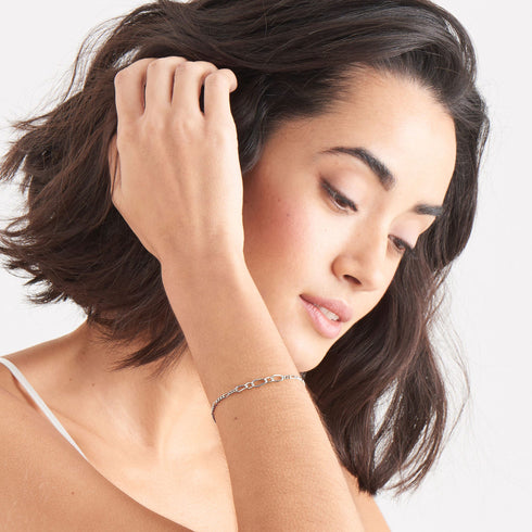 Silver Figaro Chain Bracelet