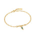Gold Teal Sparkle Drop Pendant Chunky Chain Bracelet