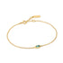 Gold Teal Sparkle Emblem Chain Bracelet