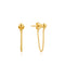 Gold Modern Chain Stud Earrings