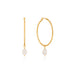 Gold Pearl Hoop Earrings