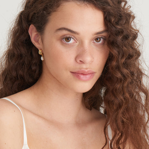 Gold Triple Mini Hoop Earrings