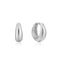 Silver Luxe Huggie Hoop Earrings