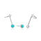 Silver Tidal Turquoise Double Stud Earrings