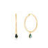Gold Tidal Abalone Drop Hoop Earrings
