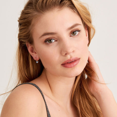 Gold Tidal Abalone Crescent Huggie Hoops