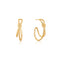 Gold Knot Stud Hoop Earrings