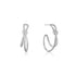 Silver Knot Stud Hoop Earrings