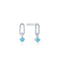 Turquoise Silver Link Stud Earrings