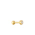 Gold Sparkle Bezel Barbell Single Earring
