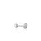 Silver Sparkle Flower Barbell Single Earring