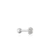 Silver Sparkle Flower Barbell Single Earring