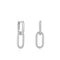 Silver Rope Oval Drop Earrings