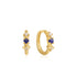 Gold Lapis Star Huggie Hoop Earrings