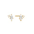 Gold Sparkle Emblem Stud Earroings