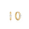 Gold Sparkle Emblem Huggie Hoop Earrings