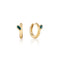 Gold Malachite Emblem Huggie Hoop Earrings