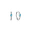 Silver Turquoise Wave Huggie Hoop Earrings