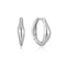 Silver Wave Huggie Hoop Earrings