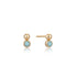 Gold Orb Amazonite Stud Earrings