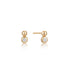 Gold Orb Sparkle Stud Earrings
