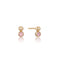 Gold Orb Rose Quartz Stud Earrings