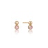 Gold Orb Rose Quartz Stud Earrings