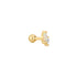 Gold Kyoto Opal and Sparkle Marquise Barbell Single Earring