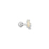 Silver Kyoto Opal and Sparkle Marquise Barbell Single Earring