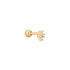 Gold Sparkle Cross Barbell Single Earring