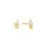 Gold Twisted Wave Stud Earrings