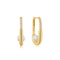 Gold Shell Pearl Interlock Oval Hoop Earrings