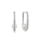 Silver Shell Pearl Interlock Oval Hoop Earrings