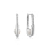 Silver Shell Pearl Interlock Oval Hoop Earrings