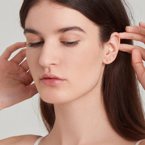 14kt Gold Triple Ball Stud Earrings