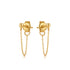 14kt Gold Chain Drop Stud Earrings