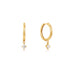 14kt Gold Natural Diamond Drop Huggie Hoop Earrings