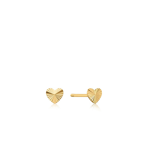 14kt Gold Heart Stud Earrings