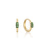 14kt Gold Tourmaline Emblem Huggie Hoop Earrings