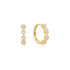 14kt Gold White Sapphire and Blue Topaz Huggie Hoop Earrings