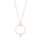 Rose Gold Texture Double Circle Pendant Necklace