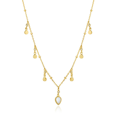 Gold Dream Drop Discs Necklace