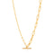 Gold Mixed Link T-bar Necklace